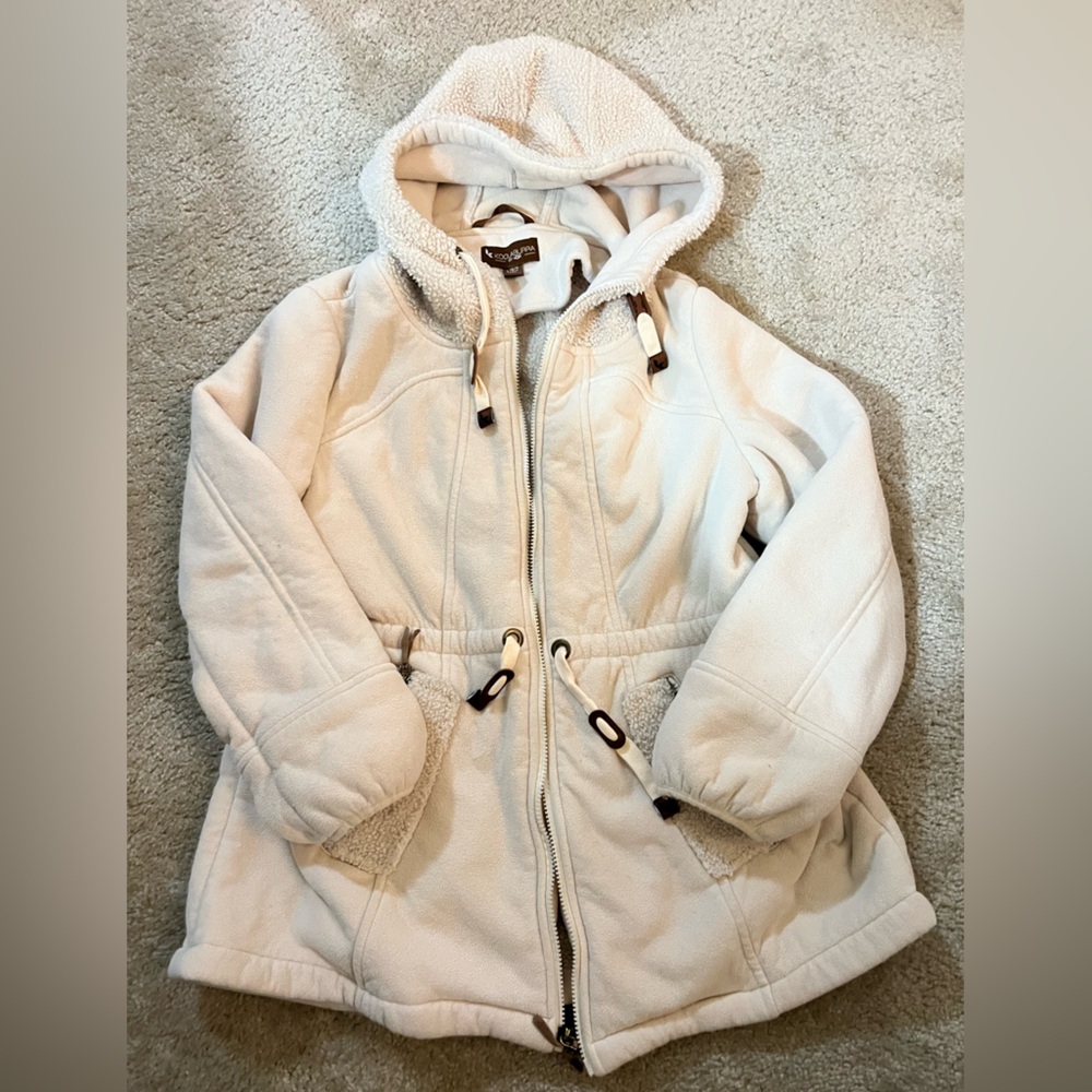 Women’s Ski & Snow Hooded Fleece Jacket - Cream